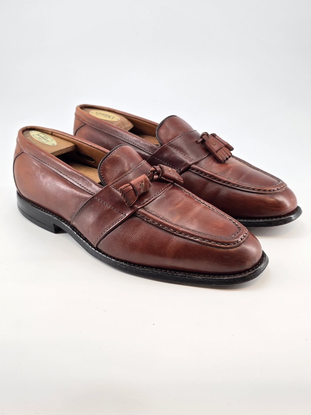 Allen Edmonds Chestnut Brown Leather Tassel Loafers 10 D Biscayne